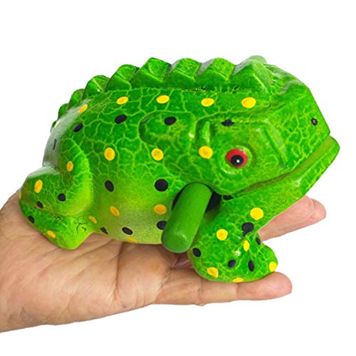 Cozinest Medium 6" Wood Frog Guiro Rasp Percussion Musical Instrument Tone Block Wooden Handcraft Percussion Instruments Products From Thailand Lucky Frog for Home Office Decor (Green) Cozinest Medium 6" Wood Frog Guiro Rasp Percussion Musical Instrument Tone Block Wooden Handcraft Percussion Instruments Products From Thailand Lucky Frog for Home Office Decor (Green)