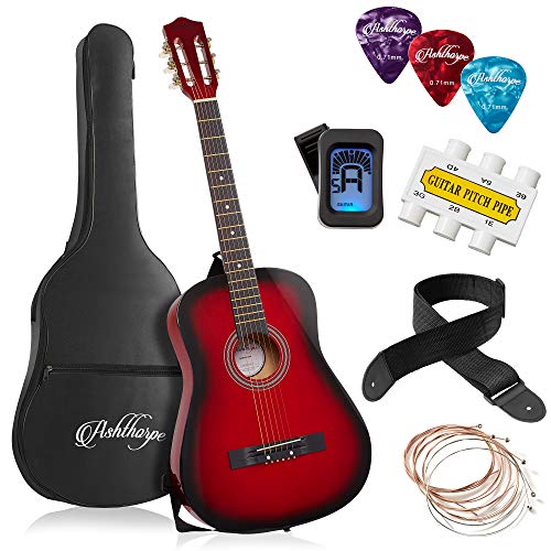 Ashthorpe 38-inch Beginner Acoustic Guitar Package (Red) Ashthorpe 38-inch Beginner Acoustic Guitar Package (Red)