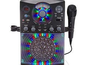 Singing Machine SML385UBK Bluetooth Karaoke System with LED Disco Lights