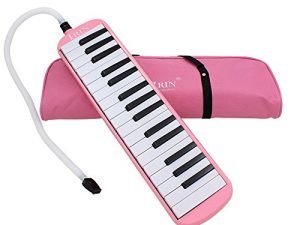 Btuty 32 Keys Melodica Piano Musical Instrument for Beginner Gift with Carrying Bag (pink)