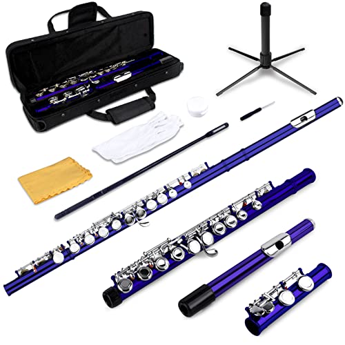 SLADE Closed Hole C Flutes - Musical Instrument Beginner Student Flute with Flute Case SLADE Closed Hole C Flutes - Musical Instrument Beginner Student Flute with Flute Case