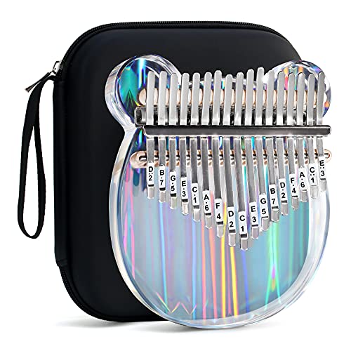 Beveetio Clear Kalimba Thumb Piano With Eva Protective Case Beveetio Clear Kalimba Thumb Piano With Eva Protective Case