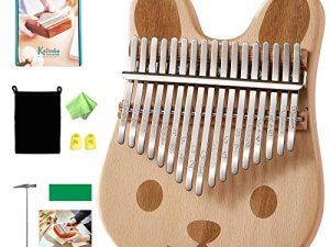 Byla Kalimba 17 Keys Solid Wood Mahogany Portable Thumb piano Finger piano Cartoons Cute Mbira Calimba Marimba Musical Instruments Adults