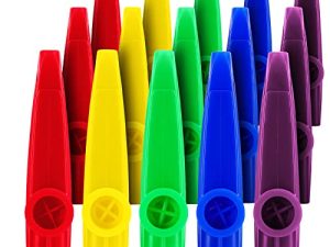 15 Pieces Plastic Kazoos Musical Instruments with Kazoo Flute Diaphragms for Gift