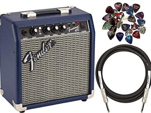 Fender Frontman 10G Guitar Combo Amplifier - Midnight Blue Bundle with Instrument Cable and Picks