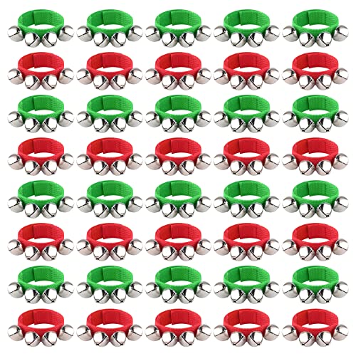 FEPITO 36 Pieces Christmas Band Wrist Bells Bracelets Jingle Bells Musical Ankle Bells Rhythm Instrument Percussion Christmas Party Decoration Favors FEPITO 36 Pieces Christmas Band Wrist Bells Bracelets Jingle Bells Musical Ankle Bells Rhythm Instrument Percussion Christmas Party Decoration Favors