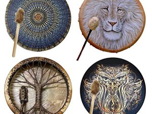 Handmade Shaman Drum with Drumsticks