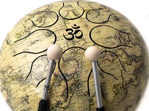 Satnam Happy Drums Steel Tongue Drum 8 Notes 8-Inch Handpan Percussion Instrument with Carrying Case Bag - World MAP