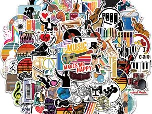 100pcs Orchestral Music Stickers Pack for Water Bottles Vinyl Waterproof Musical Instruments Stickers for Kids Teens Classical Music Aesthetic Stickers for Laptop Hydroflask Violin Music Stickers