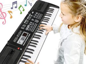 Digital Music Piano Keyboard 61 Key - Portable Electronic Musical Instrument Multi-function Keyboard and Microphone for Kids Piano Music Teaching Toys Birthday Christmas Day Gifts for Kids