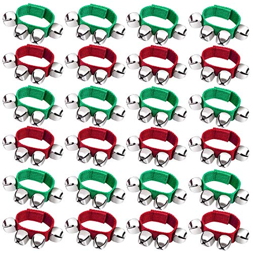 Cooraby 24 Pack Christmas Band Wrist Bells Bracelets Musical Instruments Wrist Bells Ankle Bells for Christmas Party Favors Cooraby 24 Pack Christmas Band Wrist Bells Bracelets Musical Instruments Wrist Bells Ankle Bells for Christmas Party Favors